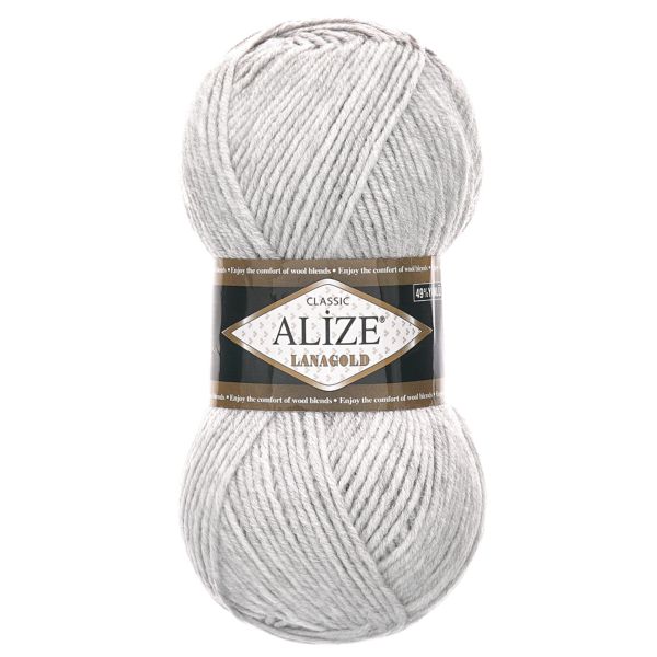 Пряжа Alize (Ализе) Lana Gold / уп.5 мот. по 100 г, 240м, 684 пепельный меланж A