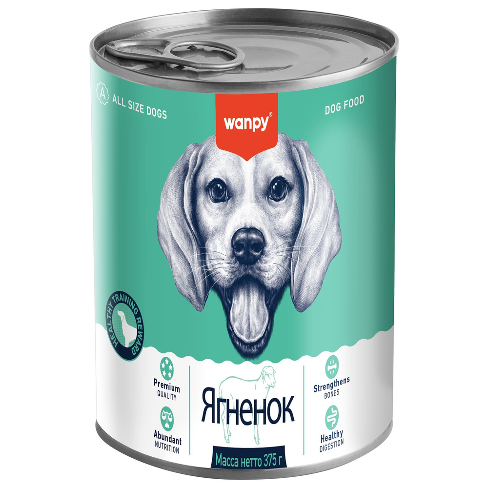 Wanpy Dog Консервы для собак из ягненка 24шт по 375 г