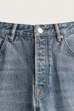 ZARA ДЖИНСЫ LOOSE FIT, ЛИНЯЛЫЙ СИНИЙ