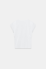 ХЛОПКОВАЯ ФУТБОЛКА С V-ОБРАЗНЫМ ВЫРЕЗОМ — ZARA