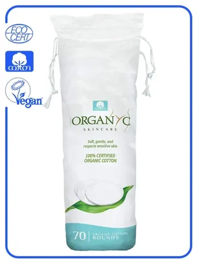 Ватные диски из органического хлопка "Organyc", 70 шт