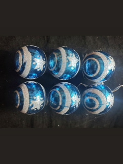Набор Украшение елочное "Шары" 8 см, 3 шт. цвет в красный