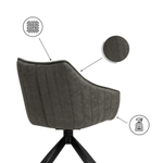 Стул на металлокаркасе Woodville Kansas gray, graphite gray, black, ножки черные
