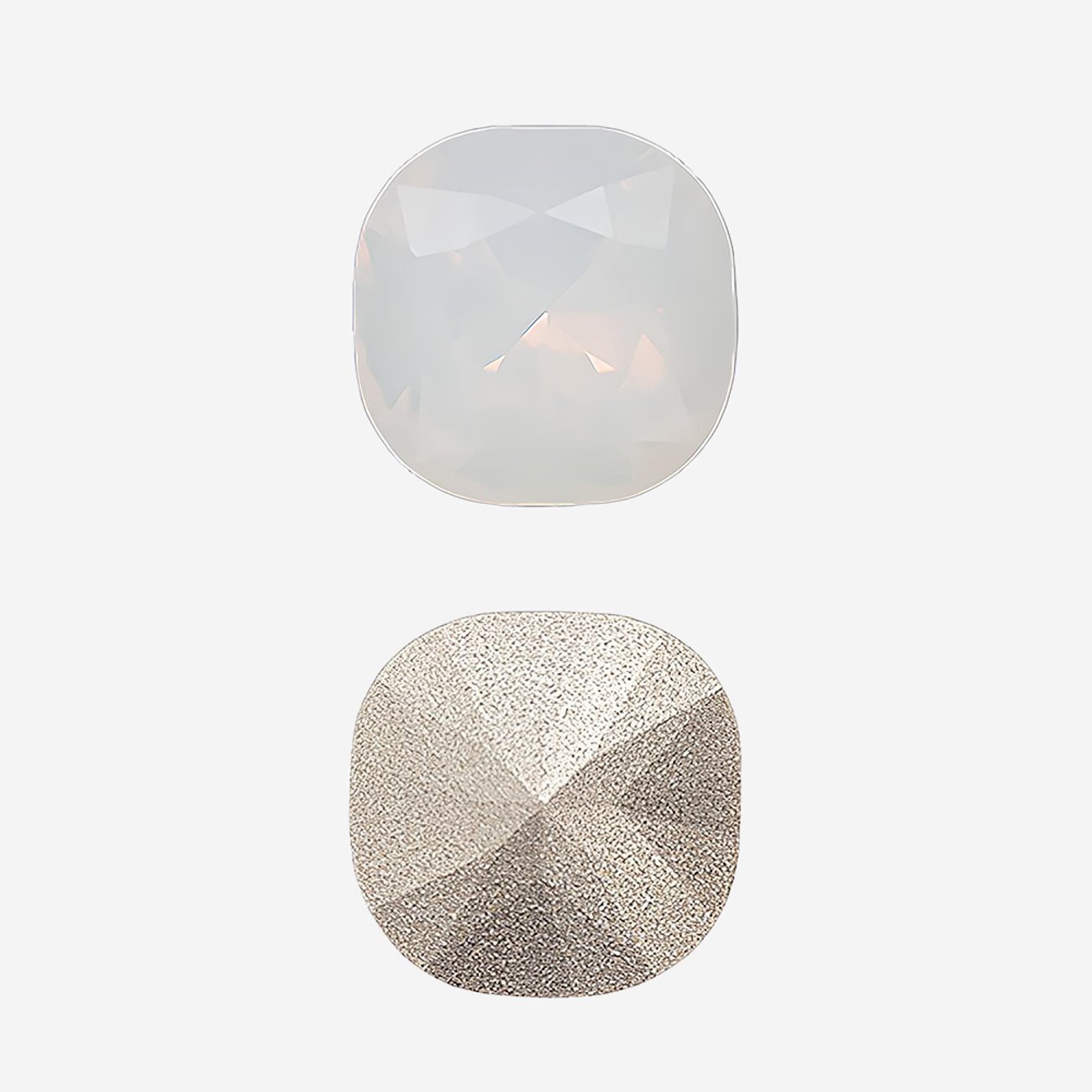 Кристалл Кушон (Сushion), оттенок "Белый Опал"/"White Opal", 12мм