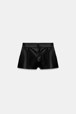 ZARA ШОРТЫ С ЗАЩИПАМИ, ЧЕРНЫЙ