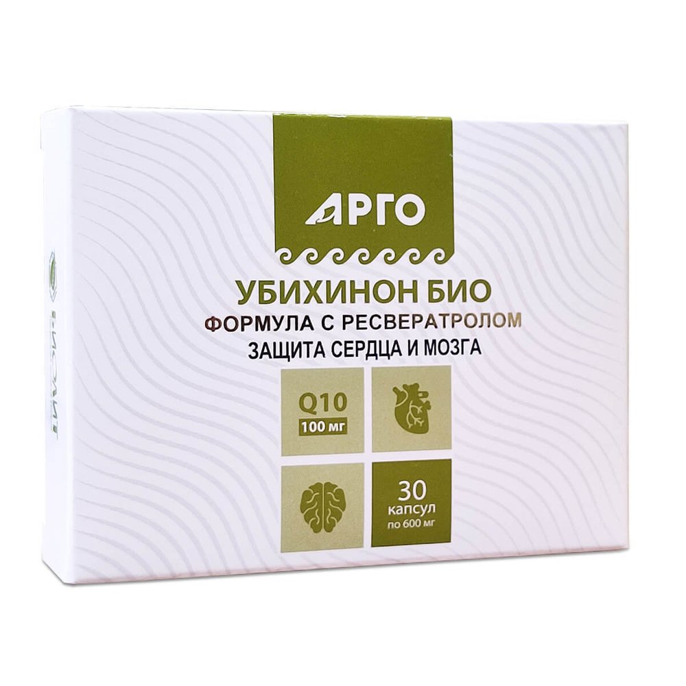 БАД Убихинон Био (Комплекс с КУ10 и ресвератролом), Биолит (Арго), 30 шт