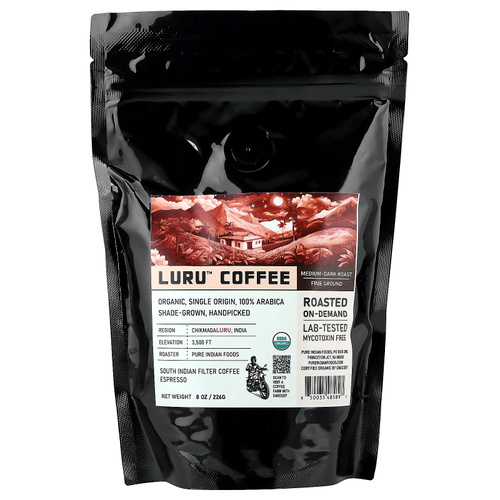 Pure Indian Foods, Luru™, кофе мелкого помола, средней и темной обжарки, 226 г (8 унций)