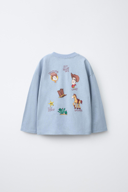 ZARA ФУТБОЛКА С ПРИНТОМ И ВЫШИВКОЙ TOY STORY © DISNEY PIXAR, ГОЛУБОЙ