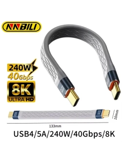 Короткий кабель Thunderbolt 3 Тайпси 13 см 5А 240w