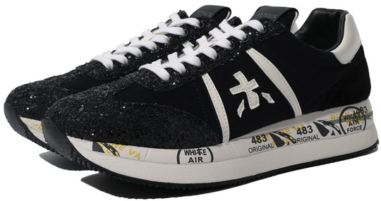 Premiata Conny Черные с белым