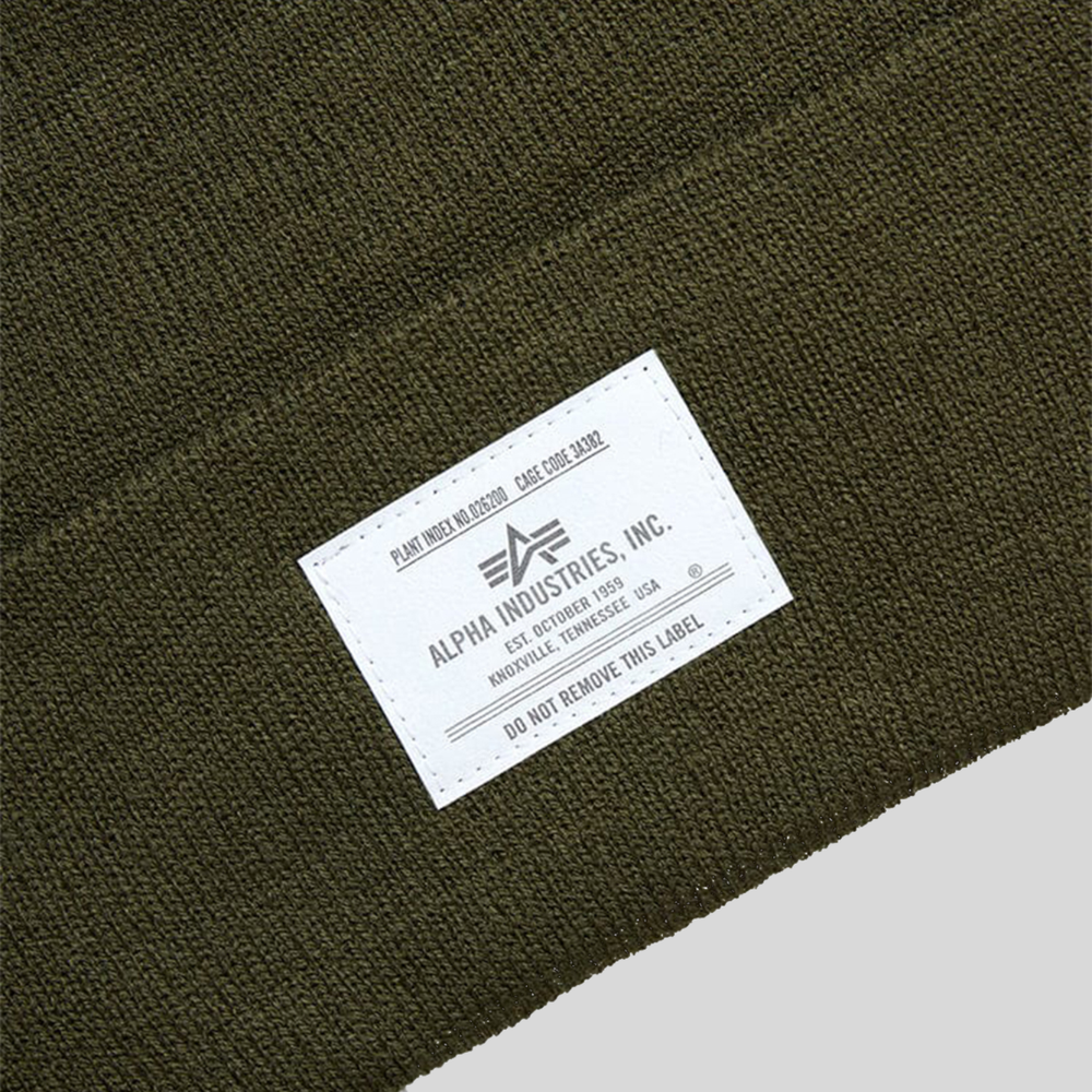 Шапка Alpha Industries Essential Beanie Olive (Зеленая)