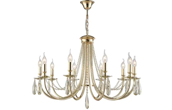 Подвесная люстра Victoria VICTORIA SP10 GOLD/AMBER Crystal Lux