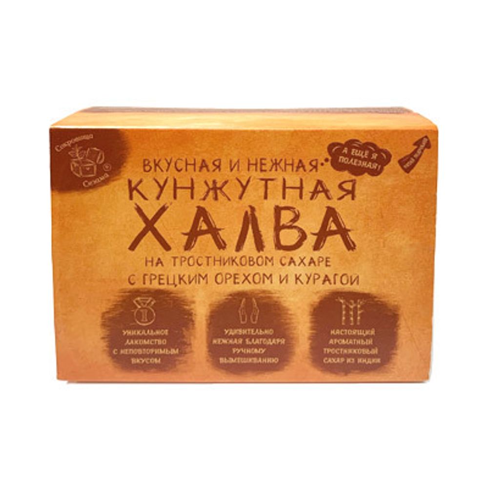 Халва Сокровища Сезама кунжутная Орех и курага 290 г