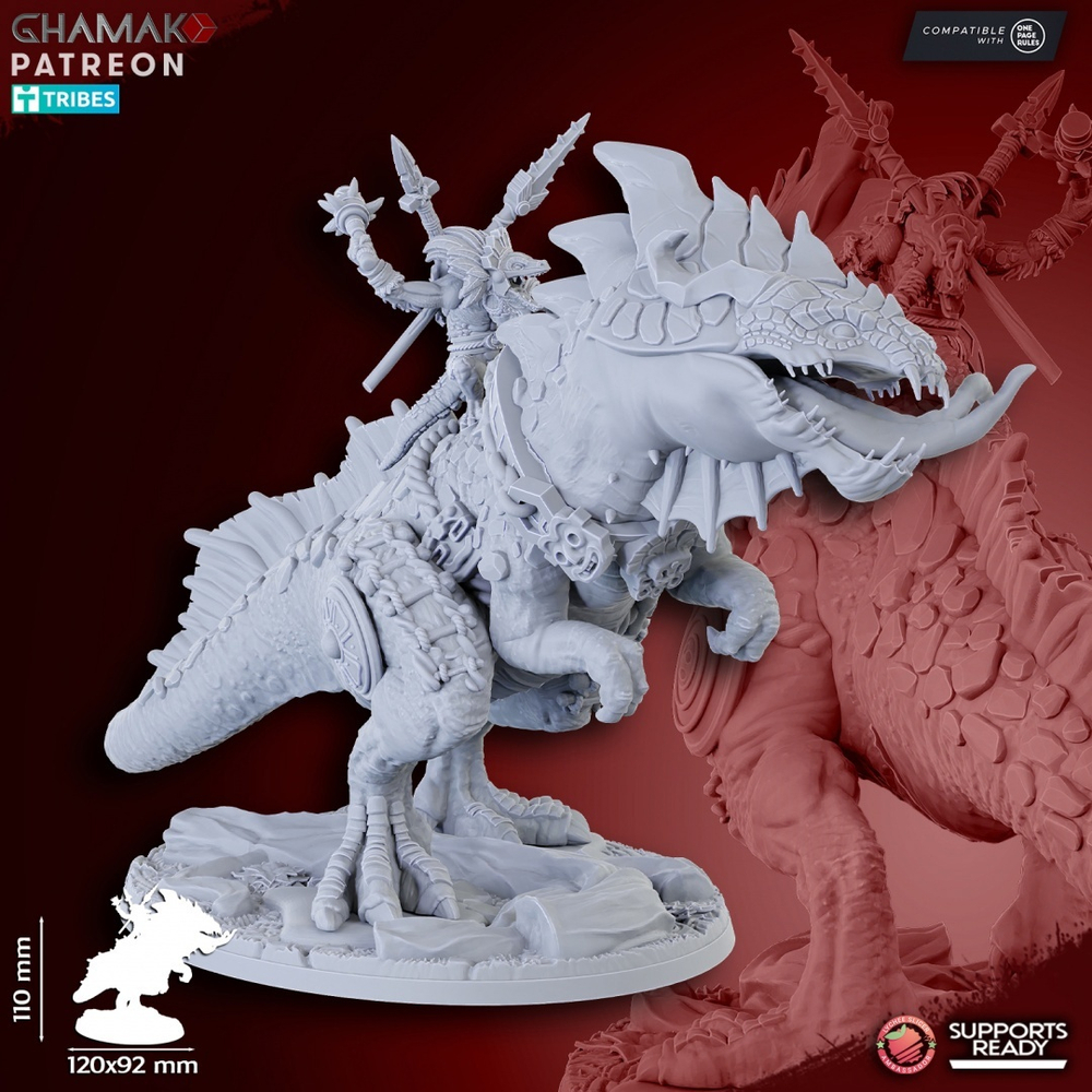 Lizzardmen Warlock on Spinosaurus