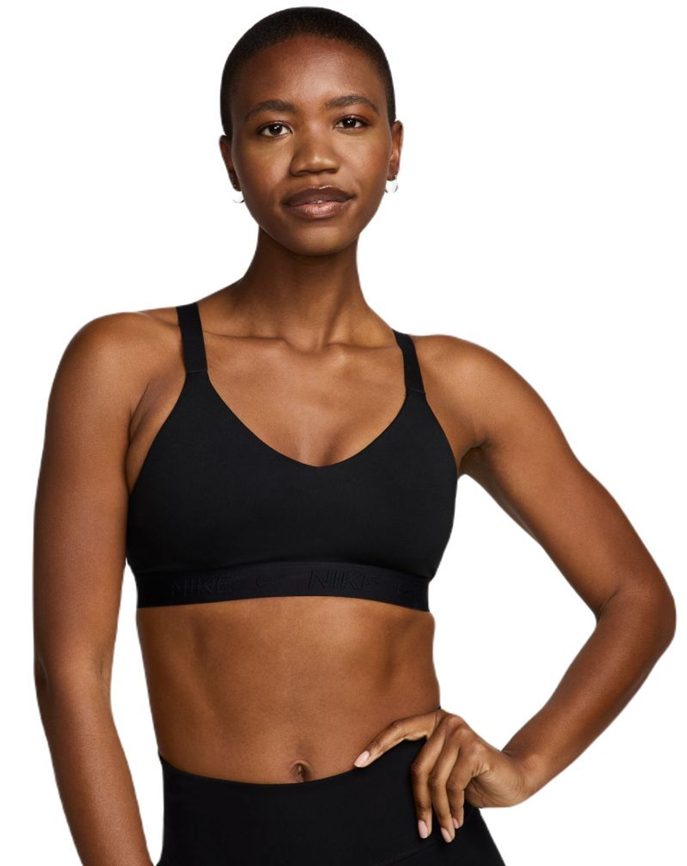Теннисный бюстгальтер Nike Indy Medium Support Padded Adjustable Sports Bra - black/black - Black