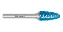Борфреза твердосплавная Karnasch форма D (сфера), 2х1,8х3х38 мм, универсальная насечка HP-3, покрытие Blue-Tec, арт. 11.5031-020