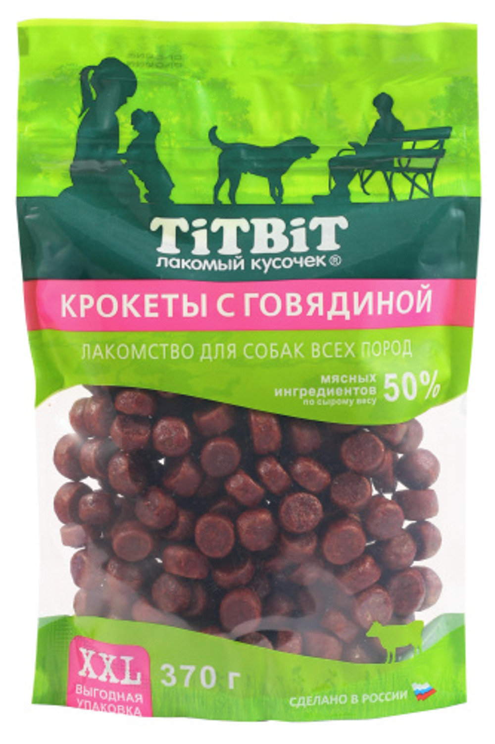 Крокеты с говядиной TITBIT для собак XXL - 370 гр