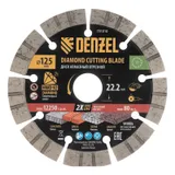 Диск алмазный отрезной DENZEL, ф125 х 22.2 мм, сегментный, сухой рез, HWD92, круг, 731010 — фото 1