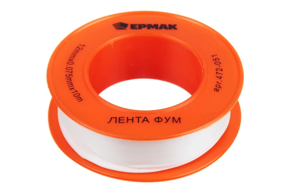 ФУМ лента ЕРМАК 1/2"/12мм х 0,075мм х 10м 472-051