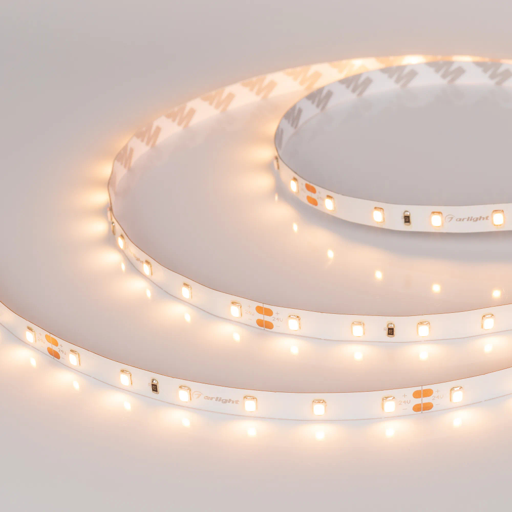 Светодиодная лента RT 2-5000 24V SUN Warm3000 (2835, 60 LED/m, LUX) (Arlight, 7.2 Вт/м, IP20) 024969