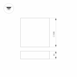 Светильник SP-QUADRO-S500x500-50W Day4000 (BK, 120 deg, 230V) (Arlight, IP40 Металл, 3 года) 034801