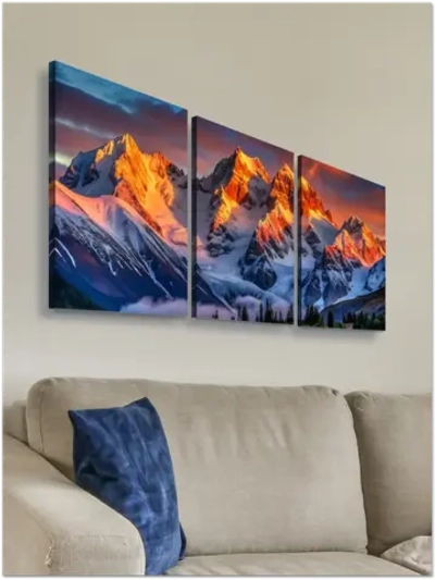 Картина Огненное сияние модульная 50x70см 3шт.