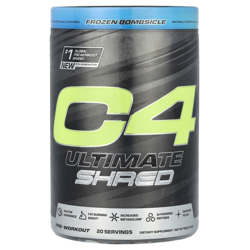 C4 / Cellucor, C4® Ultimate Shred, предтренировочный комплекс, Frozen Bombscle, 406 г (14,3 унции)
