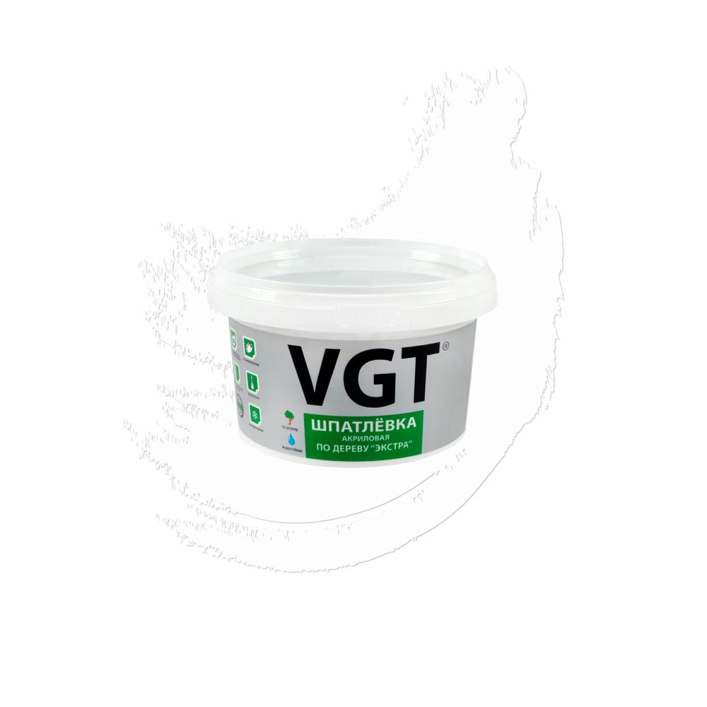 Шпатлевка по дереву VGT Экстра, акриловая, 1 кг, белая, ВГТ, 7442