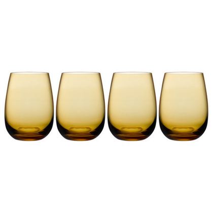 Набор стаканов для воды 4шт 440мл Nude Glass Цвет янтарный