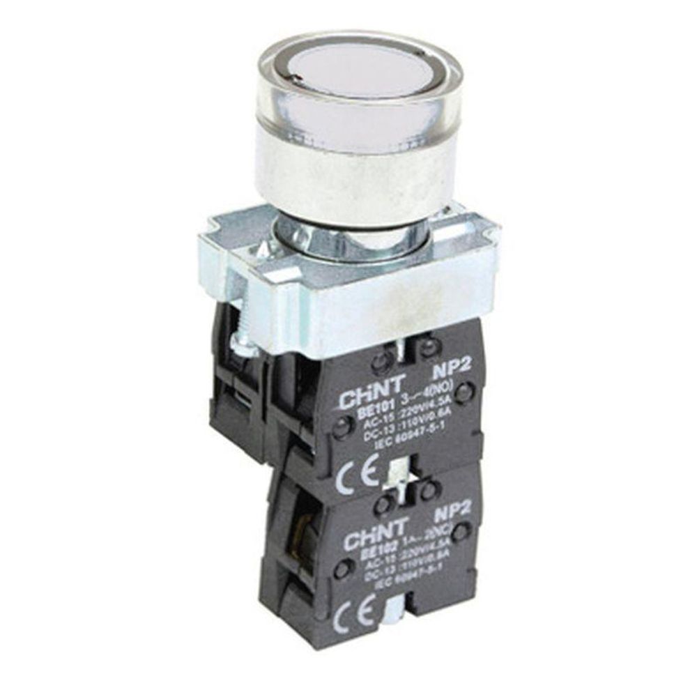 Кнопка управления NP2-BW1161 выступающая 1НО AC/DC230В (LED) IP40 (R) бел. CHINT 575776