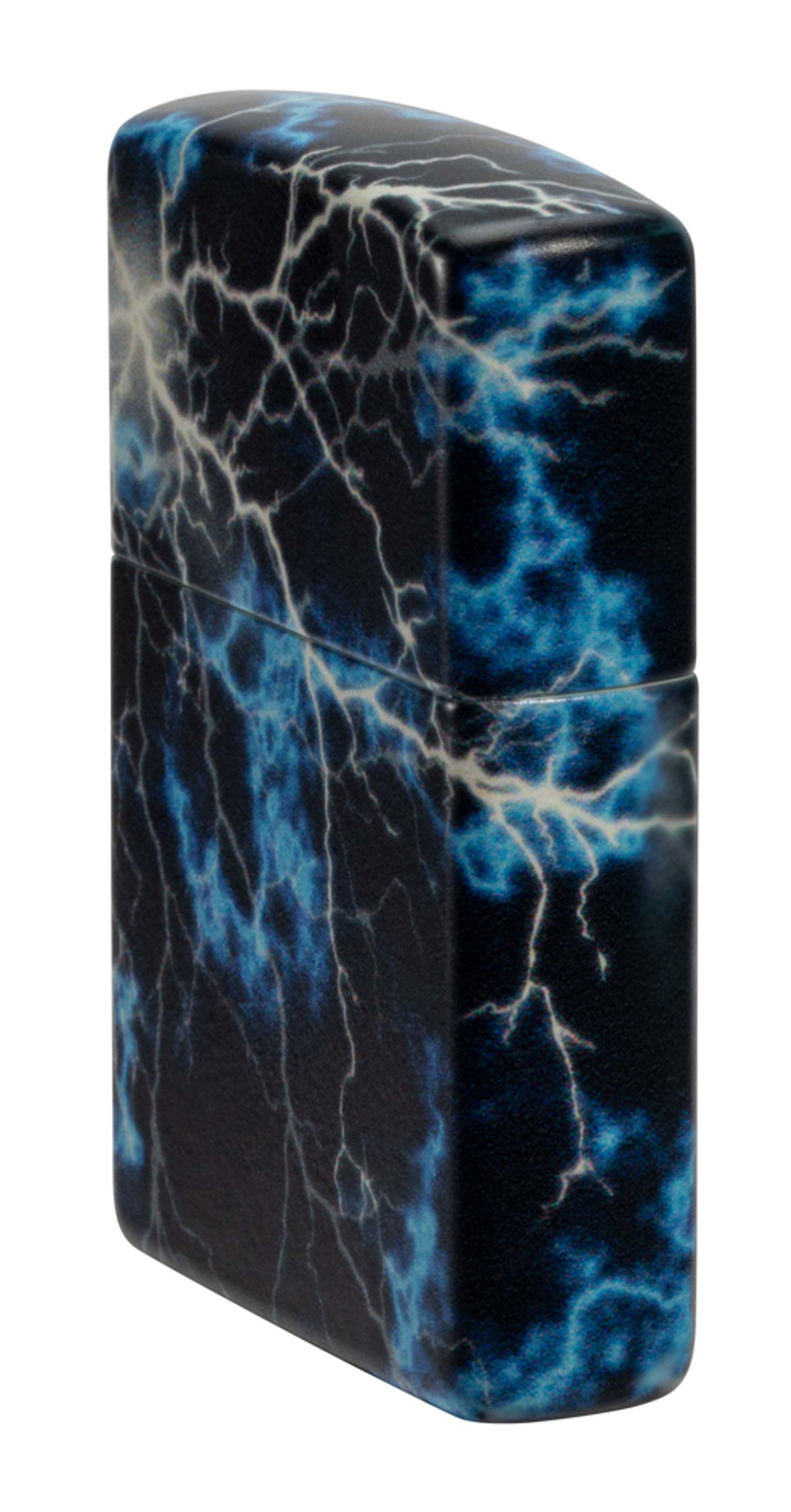 Зажигалка Zippo Lightning с покрытием Glow In The Dark Green, латунь/сталь, черная, 38x13x57 мм