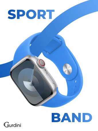 Ремешок Gurdini Sport Band (силиконовый) Apple Watch 38mm/40mm (S/M) Surf Blue