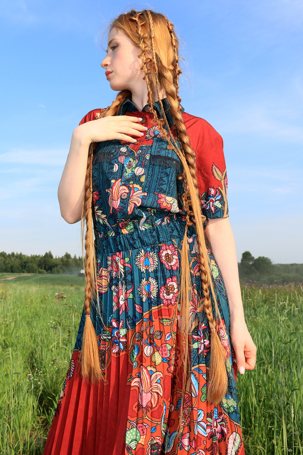 Платье "Андрэ (миди). Цветущий июнь"