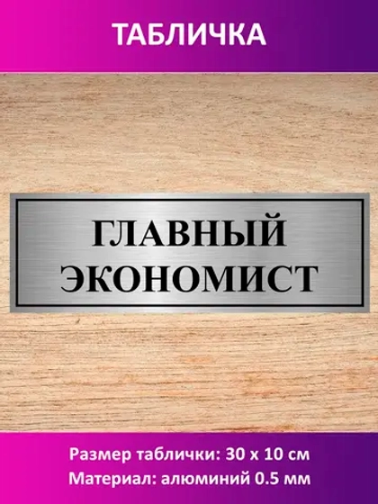 Табличка "Главный экономист".
