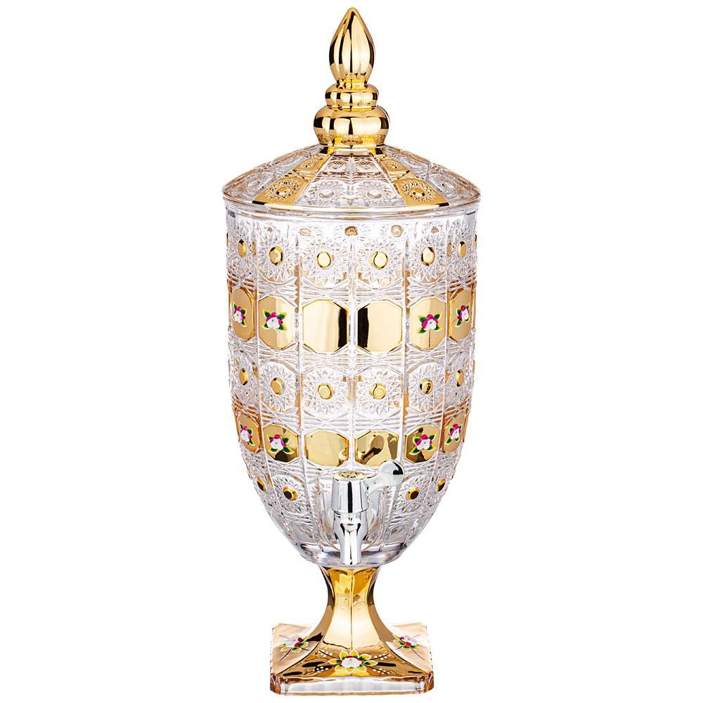 ДИСПЕНСЕР ДЛЯ НАПИТКОВ "ЛИМОНАДНИЦА LEFARD GOLD GLASS" 4,8 Л. 19*19 СМ. ВЫСОТА=52 СМ. (КОР=2ШТ.)