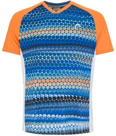 Мужская теннисная футболка Head Topspin T-Shirt - leaves orange/print
