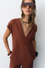 ДЛИННЫЙ КОМБИНЕЗОН ИЗ ПЛОТНОГО ХЛОПКА — ZARA