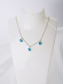Колье Миражи с голубыми кристаллами Swarovski