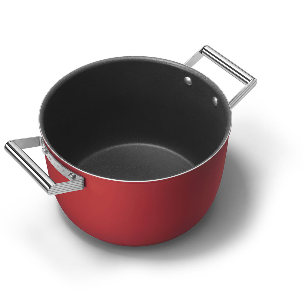 Кастрюля 26 см Smeg красная