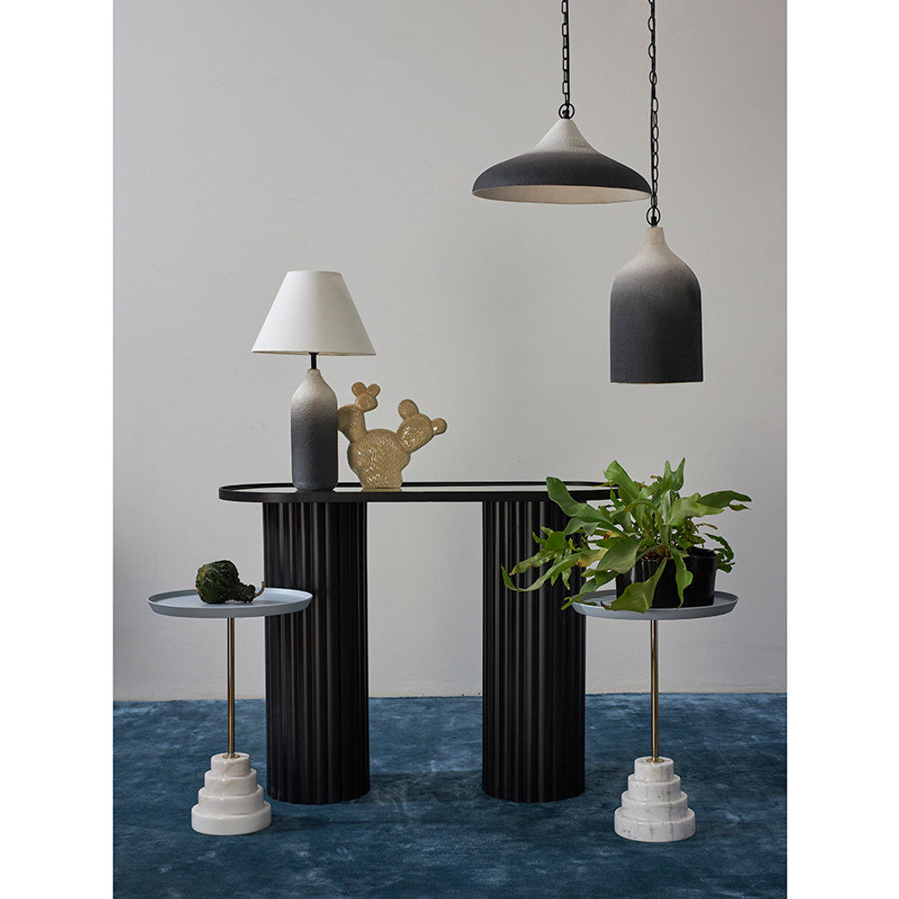 Светильник подвесной sustainable collection, D44х19 см, черный/белый