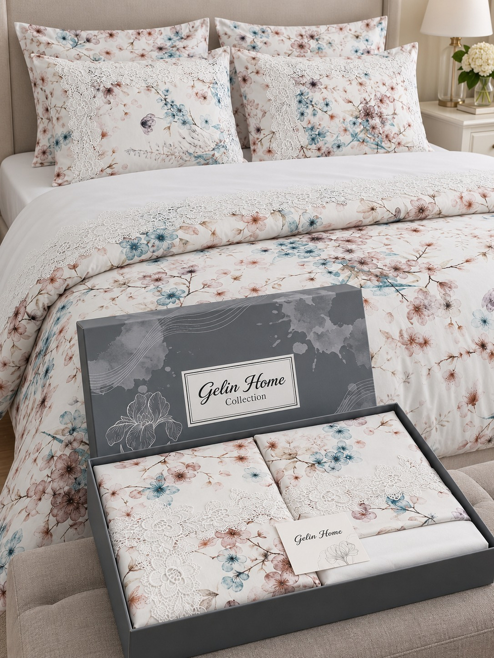 Gelin Home КПБ 6 пр. ZENAN синий цвет пододеяльник 200*220, простынь 240*260, наволочки 50*70 2шт, декоративные наволочки 50*70 2шт GLNN545 — фото 7