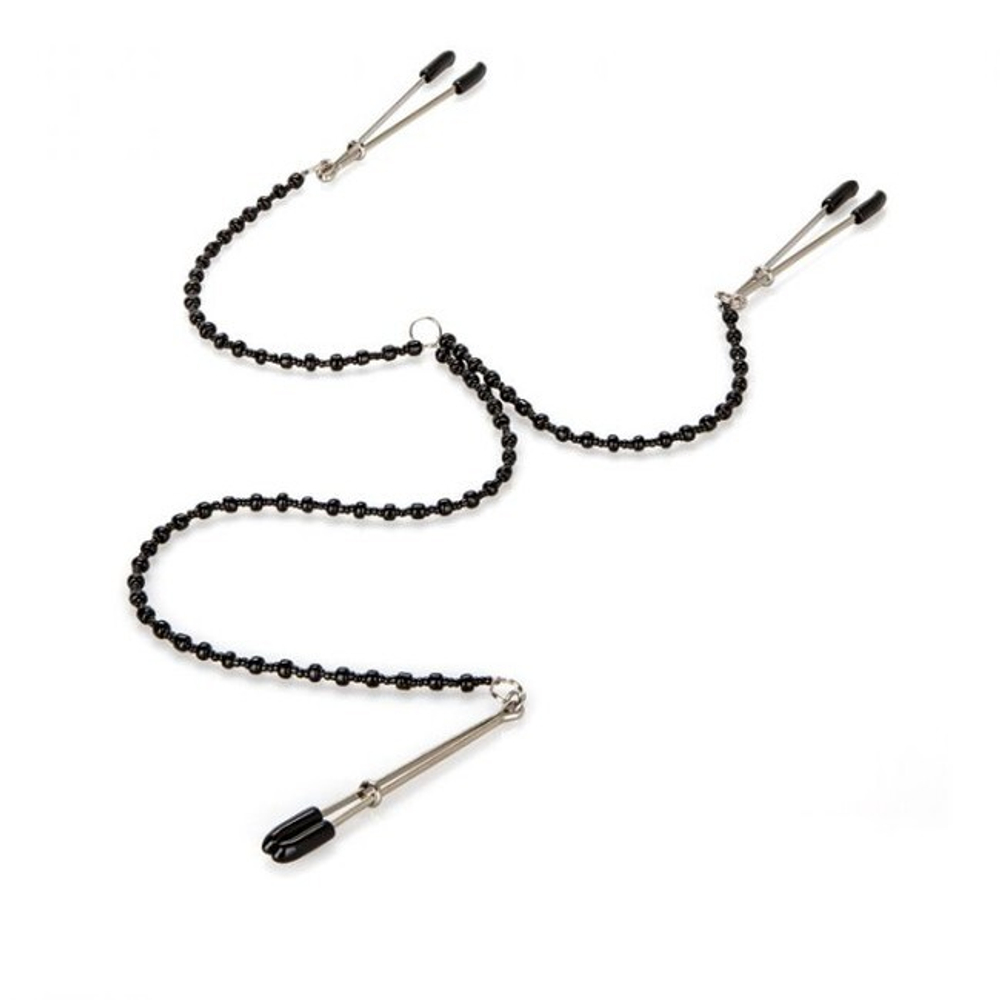 Зажимы на соски и клитор Tweezer Intimate Clamps (Цвет: черный с серебряным)