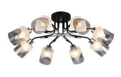 Люстра потолочная Rilon 26013/9 CHROME+BLACK, 8×40 Вт, хромированная и чёрная