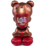 Фольгированный шар-фигура «Мишка с сердцем LOVE» AIR, 124 см