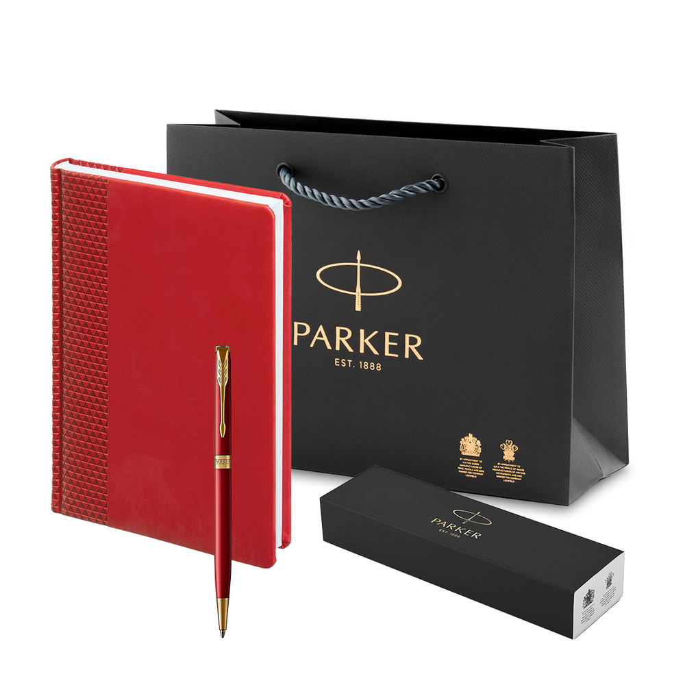Шариковая ручка Parker Sonnet 1931476, Lacquer Intense Red GT, стержень: M, цвет чернил: black , в подарочной упаковке