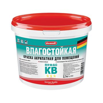 Краска ПУФАС влагост. Decoself мороз белая 2,7 кг