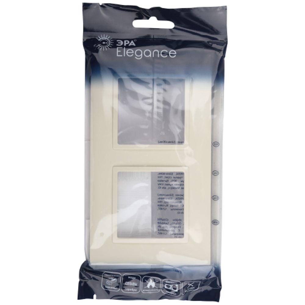 Рамка для розеток и выключателей ЭРА Elegance 14-5012-02 Classic, на 2 поста, слоновая кость | Эра Elegance