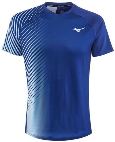 Мужская теннисная футболка Mizuno Shadow Graphic Tee - true blue