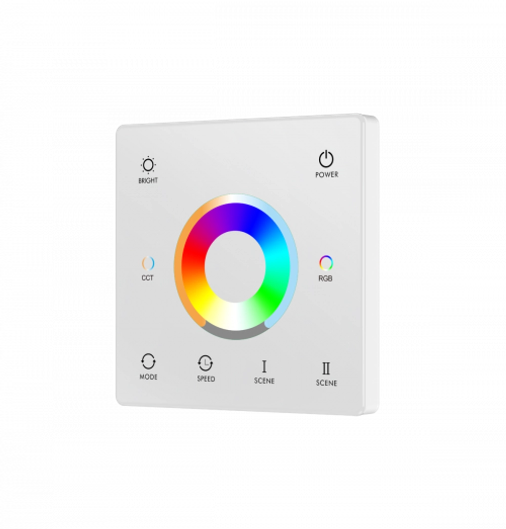 Donel, RGB+CCT настенный пульт дистанционного управления, 1 зона, Белый, зона охвата 30м, серия:DN8
