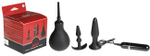 Анальный набор с клизмой Butt Plug Set 10 режимов (черный) (Цвет: черный)